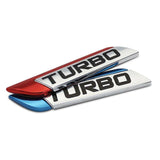 Turbo Car Fender Badge Sticker (Set of 2)