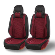 Maroon Black Fabric Seat Cushions (2 pcs)