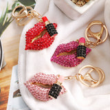 Lipstick Crystal Keychain