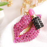 Lipstick Crystal Keychain