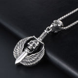 Winged Skull Sword Pendant