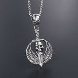 Winged Skull Sword Pendant